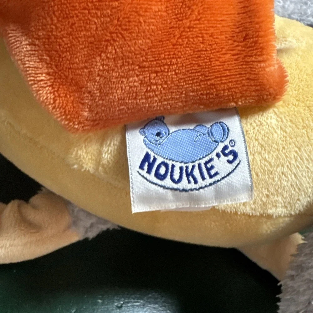 Noukies Noukie's Stuffed Plush Peacock Bird Turkey Gray Orange Yellow